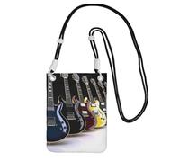 TRSGKSQP Petit sac à bandoulière pour femme, sac à main pour téléphone portable, mini portefeuille, guitare électrique, sac pour téléphone portable, Noir , Taille unique