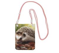 TRSGKSQP Petit sac à bandoulière pour femme, sac à main pour téléphone portable, mini portefeuille hérisson, sac pour téléphone portable, rose, Taille unique
