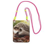 TRSGKSQP Petit sac à bandoulière pour femme, sac à main pour téléphone portable, mini portefeuille hérisson, sac pour téléphone portable, Fuchsia, Taille unique