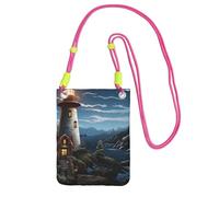 TRSGKSQP Petit sac à bandoulière pour femme, sac à main pour téléphone portable, mini portefeuille, Père Noël, phare, Fuchsia, Taille unique