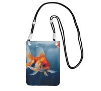 TRSGKSQP Petit sac à bandoulière pour femme - Sac à main pour téléphone portable - Mini portefeuille - Poisson - Sac pour téléphone portable, Noir , Taille unique