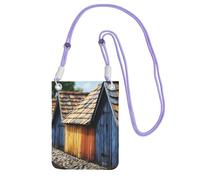 TRSGKSQP Petit sac à bandoulière pour femme - Sac à main pour téléphone portable - Mini portefeuille pour téléphone portable - Sac de toit en bardeaux, violet, Taille unique