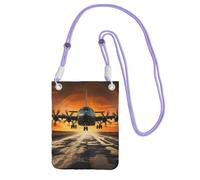 TRSGKSQP Petit sac à bandoulière pour femme - Sac à main pour téléphone portable - Mini portefeuille pour téléphone portable, avion pour atterrissage sur les pistes - Sac pour téléphone portable