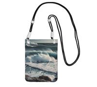 TRSGKSQP Petit sac à bandoulière pour femme - Sac à main pour téléphone portable - Mini portefeuille pour téléphone portable - Mers sauvages, Noir , Taille unique