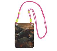 TRSGKSQP Petit sac à bandoulière pour femme, sac à main pour téléphone portable, mini portefeuille pour téléphone portable, avion de la guerre mondiale, sac pour téléphone portable, Fuchsia, Taille