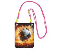 TRSGKSQP Petit sac à bandoulière pour femme, sac à main pour téléphone portable, mini portefeuille pour téléphone portable, ballon de football brûlé, sac pour téléphone portable, Fuchsia, Taille
