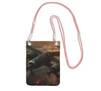 TRSGKSQP Petit sac à bandoulière pour femme, sac à main pour téléphone portable, mini portefeuille pour téléphone portable, avion de la guerre mondiale, sac pour téléphone portable, rose, Taille
