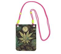 TRSGKSQP Petit sac à bandoulière pour femme - Sac à main pour téléphone portable - Mini portefeuille pour téléphone portable - Une bouffée dans le temps - Sac pour téléphone portable, Fuchsia, Taille