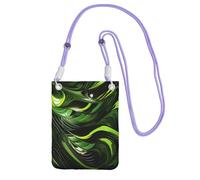 TRSGKSQP Petit sac à bandoulière pour femme, sac à main pour téléphone portable, mini portefeuille pour téléphone portable, sac abstrait vert serpent pour téléphone portable, violet, Taille unique