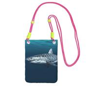 TRSGKSQP Petit sac à bandoulière pour femme, sac à main pour téléphone portable, mini portefeuille pour téléphone portable, grand requin blanc, Fuchsia, Taille unique