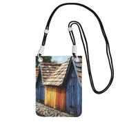 TRSGKSQP Petit sac à bandoulière pour femme - Sac à main pour téléphone portable - Mini portefeuille pour téléphone portable - Sac de toit en bardeaux, Noir , Taille unique