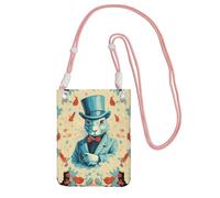 TRSGKSQP Petit sac à bandoulière pour femme, sac à main pour téléphone portable, mini portefeuille pour téléphone portable, lapin magicien, sac pour téléphone portable, rose, Taille unique