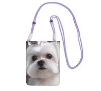 TRSGKSQP Petit sac à bandoulière pour femme, sac à main pour téléphone portable, mini portefeuille pour téléphone portable, joli sac pour téléphone portable maltais, violet, Taille unique