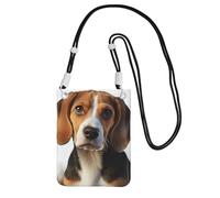 TRSGKSQP Petit sac à bandoulière pour femme, sac à main pour téléphone portable, mini portefeuille pour téléphone portable, motif chien beagle mignon, Noir , Taille unique