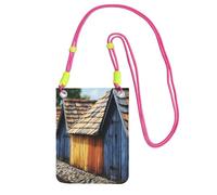 TRSGKSQP Petit sac à bandoulière pour femme - Sac à main pour téléphone portable - Mini portefeuille pour téléphone portable - Sac de toit en bardeaux, Fuchsia, Taille unique
