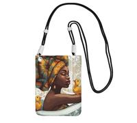 TRSGKSQP Petit sac à bandoulière pour femme - Sac à main pour téléphone portable - Mini portefeuille pour téléphone portable - Sac africain pour téléphone portable, Noir , Taille unique