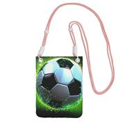 TRSGKSQP Petit sac à bandoulière pour femme - Sac à main pour téléphone portable, mini portefeuille pour téléphone portable, ballon de football, rose, Taille unique