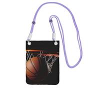 TRSGKSQP Petit sac à bandoulière pour femme, sac à main pour téléphone portable, mini portefeuille, sac de basket-ball pour téléphone portable, violet, Taille unique