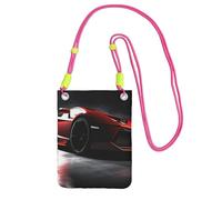 TRSGKSQP Petit sac à bandoulière pour femme - Sac à main pour téléphone portable, mini portefeuille, voiture de sport, Fuchsia, Taille unique