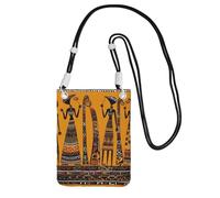 TRSGKSQP Petits sacs à bandoulière pour femme - Mini portefeuille pour téléphone portable - Culture africaine créative - 2 sacs pour téléphone portable, Noir , Taille unique