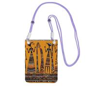 TRSGKSQP Petits sacs à bandoulière pour femme - Mini portefeuille pour téléphone portable - Culture africaine créative - 2 sacs pour téléphone portable, violet, Taille unique