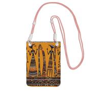 TRSGKSQP Petits sacs à bandoulière pour femme - Mini portefeuille pour téléphone portable - Culture africaine créative - 2 sacs pour téléphone portable, rose, Taille unique