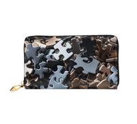 TRSGKSQP Portefeuille en cuir pour femme et homme - Portefeuille à deux volets ultra fin avec porte-cartes de crédit - Un tas de pièces de puzzle - Pochette pour femme