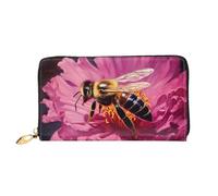 TRSGKSQP Portefeuille en cuir pour femme et homme - Portefeuille à deux volets - Ultra fin - Porte-cartes de crédit - Motif abeilles