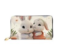 TRSGKSQP Portefeuille en cuir pour femme et homme - Portefeuille ultra fin avec porte-cartes de crédit - Lapin câlin - Pochette pour femme