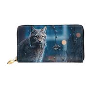 TRSGKSQP Portefeuille en cuir pour femme et homme - Portefeuille ultra fin avec porte-cartes de crédit Lynx pour femme