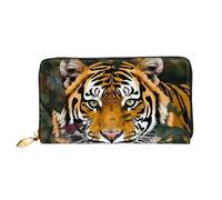 TRSGKSQP Portefeuille en cuir pour femme et homme - Portefeuille ultra fin avec porte-cartes de crédit - Motif tigre camouflage