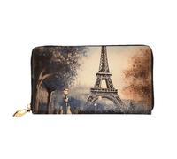 TRSGKSQP Portefeuille en cuir pour femme et homme - Portefeuille ultra fin avec porte-cartes de crédit - Tour Eiffel romantique - Pochette pour femme