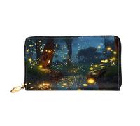 TRSGKSQP Portefeuille en cuir pour homme et femme - Portefeuille ultra fin avec porte-cartes de crédit - Motif lucioles