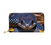 TRSGKSQP Portefeuille en cuir pour homme et femme - Portefeuille ultra fin avec porte-cartes de crédit - Motif serpent de forêt