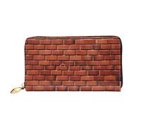 TRSGKSQP Portefeuille en cuir pour homme et femme - Portefeuille ultra fin avec porte-cartes de crédit - Mur de briques rouges