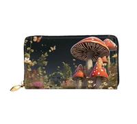TRSGKSQP Portefeuille en cuir pour homme et femme - Portefeuille ultra fin avec porte-cartes de crédit - Style conte de fées - Champignons