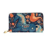 TRSGKSQP Portefeuille en cuir pour homme et femme - Portefeuille ultra fin avec porte-cartes de crédit - Motif poney