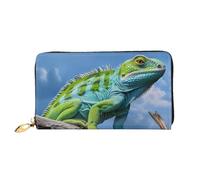 TRSGKSQP Portefeuille en cuir pour homme et femme - Portefeuille ultra fin avec porte-cartes de crédit - Motif lézard vert