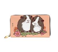 TRSGKSQP Portefeuille en cuir pour homme et femme - Portefeuille ultra fin avec porte-cartes de crédit - Deux cochons d'Inde à suspendre