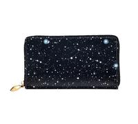 TRSGKSQP Portefeuille en cuir pour homme et femme - Portefeuille ultra fin avec porte-cartes de crédit - Motif constellations et étoiles