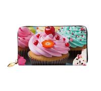 TRSGKSQP Portefeuille en cuir pour homme et femme - Portefeuille ultra fin avec porte-cartes de crédit - Cupcake - Pochette pour femme