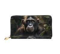 TRSGKSQP Portefeuille en cuir pour homme et femme - Portefeuille ultra fin avec porte-cartes de crédit - Singe dans la jungle