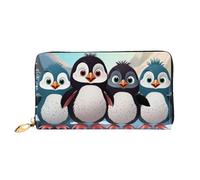 TRSGKSQP Portefeuille en cuir pour homme et femme - Portefeuille ultra fin avec porte-cartes de crédit - Cinq pingouins mignons