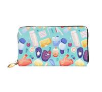 TRSGKSQP Portefeuille en cuir pour homme et femme - Portefeuille ultra fin avec porte-cartes de crédit - Motif dégradé d'articles médicaux