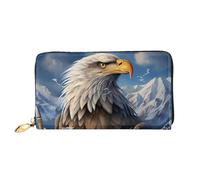 TRSGKSQP Portefeuille en cuir pour homme et femme - Portefeuille ultra fin avec porte-cartes de crédit - Motif aigle