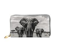 TRSGKSQP Portefeuille en cuir pour homme et femme - Portefeuille ultra fin avec porte-cartes de crédit - Motif éléphant