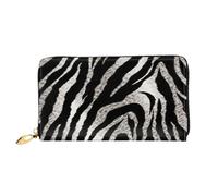 TRSGKSQP Portefeuille en cuir pour homme et femme - Portefeuille ultra fin avec porte-cartes de crédit - Imprimé zèbre noir et blanc