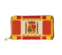 TRSGKSQP Portefeuille en cuir pour homme et femme - Portefeuille ultra fin avec porte-cartes de crédit - Motif drapeau espagnol