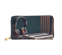 TRSGKSQP Portefeuille en cuir pour homme et femme - Portefeuille ultra fin avec porte-cartes de crédit - Enregistreur avec écouteurs - Pochette pour femme