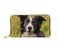 TRSGKSQP Portefeuille en cuir pour homme et femme - Portefeuille ultra fin avec porte-cartes de crédit Mohado Border Collie Dog